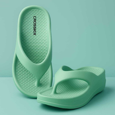 Crosskix Women Slippers(Green , 7)