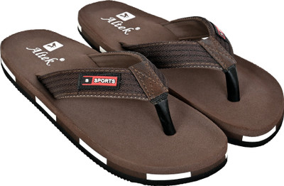 Altek Men Flip Flops(Brown , 10)