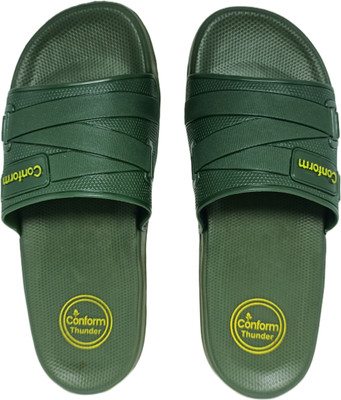 MilanFit Men Slides(Green , 6)