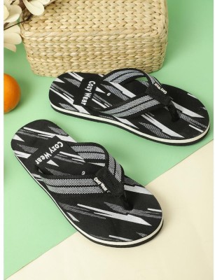 Cozy Wear Men Flip Flops(Black , 8)