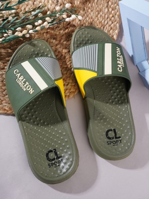 CARLTON LONDON Men Slides(Olive , 11)