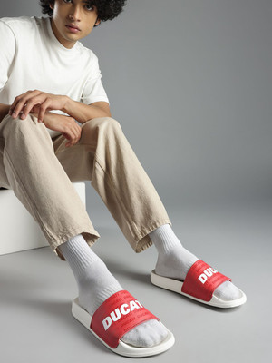DUCATI Men Slides(Red , 8)