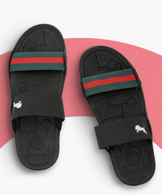 SHOELAKE Men Slides(Black, Green , 6)