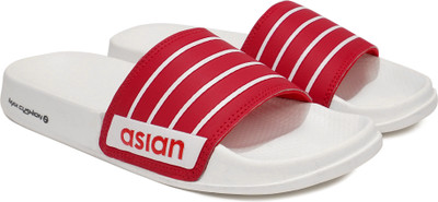 asian Men Slides(White, Red , 7)