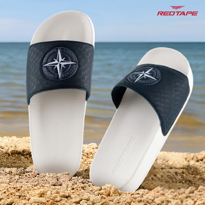 RED TAPE Men Slides(Navy, White , 11)