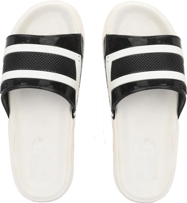Mochites Men Slides(Black, White , 9)