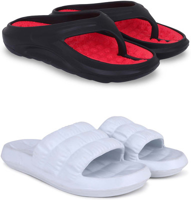 KAPYANSH Men Slippers(Red, White , 8)