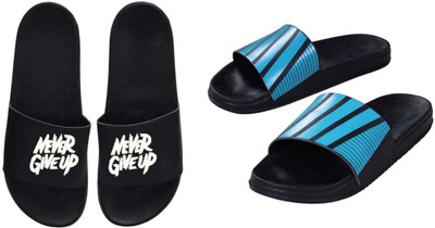 nvisan Men Slides(Blue, White , 10)