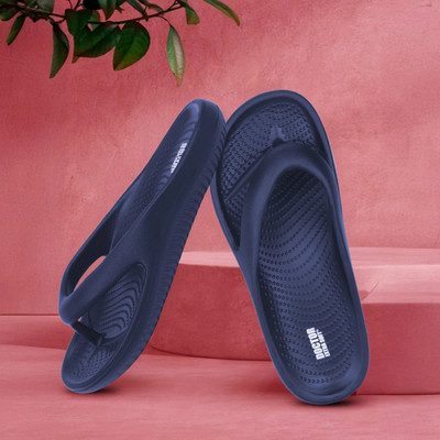 DOCTOR EXTRA SOFT Men Classic Casual Thong Slippers with Cushion FootBed for Adult Comfortable D-506 Slippers(Navy , 11)
