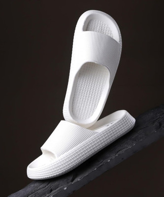 Fuliva Men Slippers(White , 8)