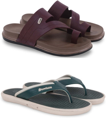 Pampy Angel Men Slippers(Maroon, Green , 7)