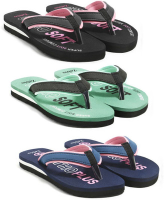 zebio Women Womens Soft Ortho Slippers | Daily Use Anti-Skid Ladies Flip Flops Slippers(Green, Black, Navy, Pink , 5)