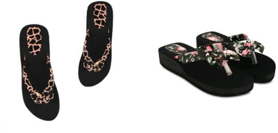 BOOMBEAUTY Women Flip Flops(Multicolor , 7)