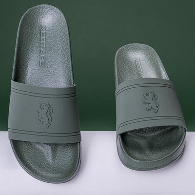 RED TAPE Men Slides(Olive , 8)