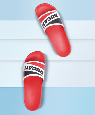 DUCATI Men Slides(White , 8)