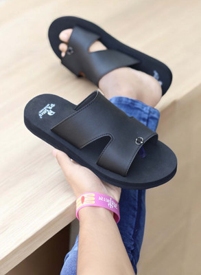 DR STTEP Men Soft Ortho Slippers for Men | Comfy Anti-Skid Flip Flops for Daily Use Slides(Black , 9)