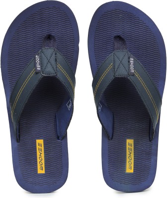 Abros Men Slippers(Navy, Yellow , 7)