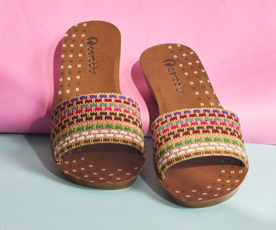 Aeroblu Women Slippers(Brown , 6)