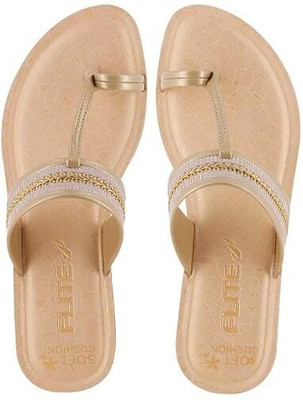 FLITE Women Slippers(Gold , 7)