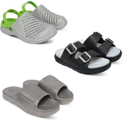Acorn Men Slides(Green, Grey, Grey , 7)