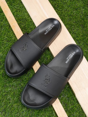 U.S. POLO ASSN. Men Slides(Black , 7)