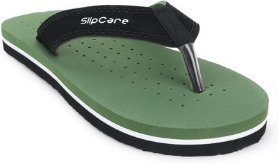 SLIPCARE Men Men's House Slippers Ortho Care Diabetic Orthopaedic Comfort Dr Flipflops Slides Flip Flops(Green , 10)