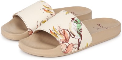 yoho Women Tropica Printed Comfortable Women Slides Stylish & Waterproof | Ladies Slippers Slides(Brown , 7)