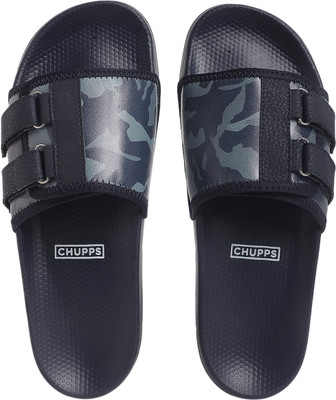 Chupps Men Camo Secure-Fit Navy Blue Camo Men's Comfortable Slides & Flip Flop Slides(Navy , 7)