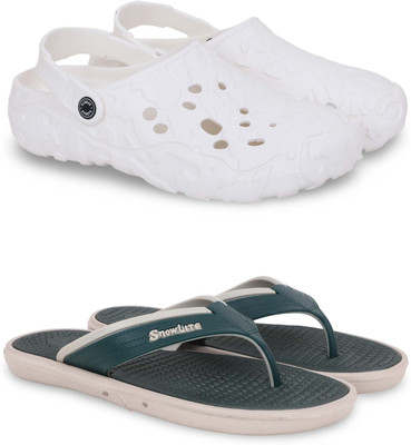 Kapani Fashion Men Slippers(White, Green , 7)