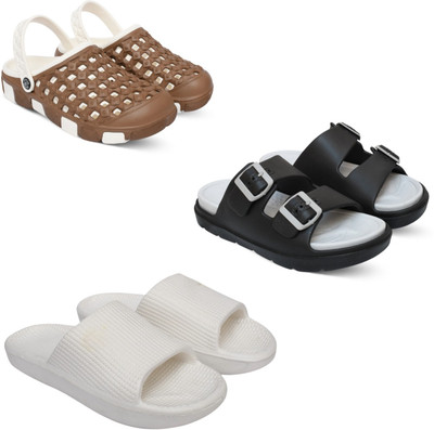 Acorn Men Slides(Brown, Grey, White, Black , 7)