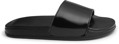 Popcart Women Flip Flops(Black , 7)