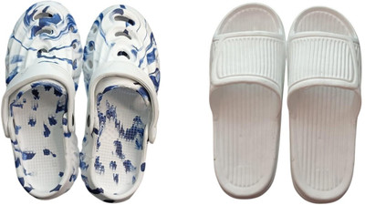 BLIBBERS Men Slides(Multicolor, White , 8)