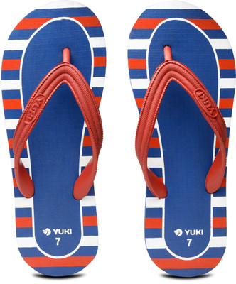 YUKI Men Soft Orthopedic Slipper for Men|Diabetic, Heel Pain Relief, Anti-Skid Daily Use Flip Flops(White, Red , 10)
