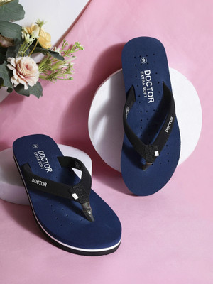DOCTOR EXTRA SOFT Women Flat Ortho Care Diabetic Orthopaedic Comfort Dr Slippers Slippers(Navy , 6)