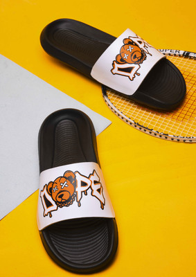Foot Print Men Slides(White , 11)