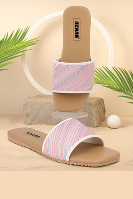 AZKAR Women Flip Flops(Pink , 9)