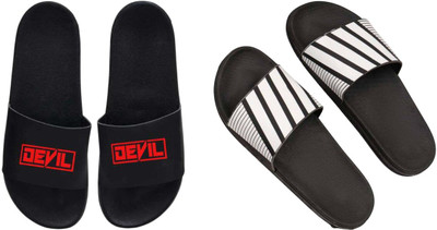 nvisan Men Slides(Grey, Red, Black , 8)