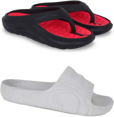 Pampy Angel Men Slippers(Red, Grey , 9)