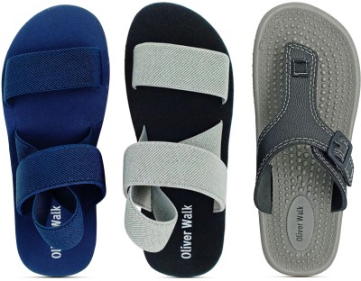 OLIVER WALK Men Flip Flops(Blue , 10)