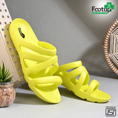 Footup Women Super Soft|Orthopedic|Comfortable|Lightweight|Diabetic Flip Flops(Yellow , 7)