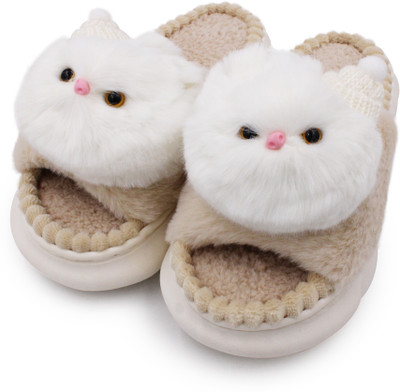 VRITRAZ Women Slippers(Beige , 6)