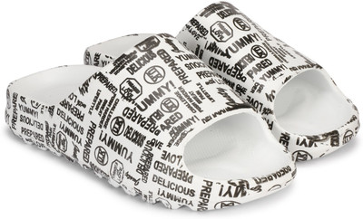 Orvax Men Slides(Black, White , 7)