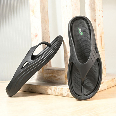 Footup Men Super Soft|Orthopedic|Comfortable|Lightweight|Diabetic Flip Flops(Black , 6)