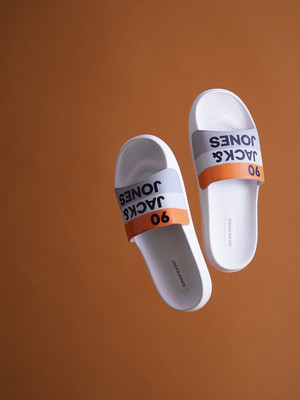 JACK & JONES Men Slides(White , 10)