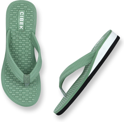 CIBEK Women Flip Flops(Green , 8)