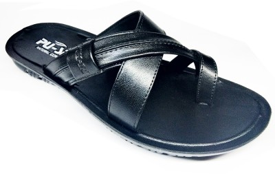 PU-SPM Men Flip Flops(Black , 8)