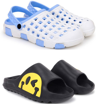 Pampy Angel Men Slippers(Blue, Black , 9)