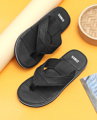 CIBEK Men Flip Flops(Black , 10)