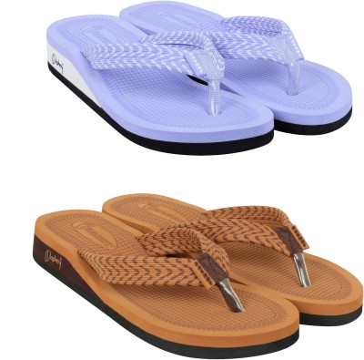 Dashny Women EXTRA SOFT HEEL Ortho Care Orthopaedic Comfort Slippers For Women & Girls Flip Flops(Purple, Tan 9)