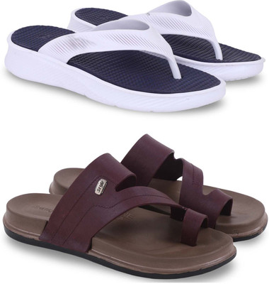 Kapani Fashion Men Slippers(Blue, Maroon , 10)